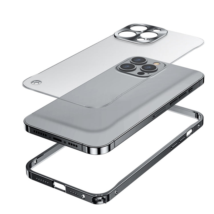For iPhone 12 Pro Max Metal Frame Frosted Case(Silver) - iPhone 12 Pro Max Cases by PMC Jewellery | Online Shopping South Africa | PMC Jewellery