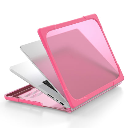 TPU + PC Two-color Anti-fall Laptop Protective Case For MacBook Pro 16.2 inch A2485 2021(Rose Red) - MacBook Pro Cases by PMC Jewellery | Online Shopping South Africa | PMC Jewellery