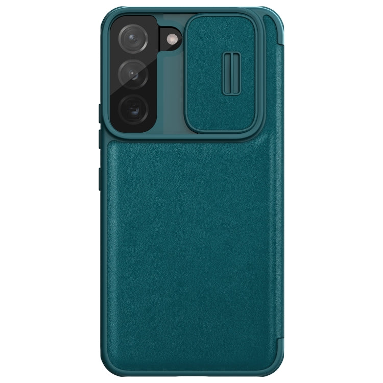 For Samsung Galaxy S22+ 5G NILLKIN QIN Series Pro Sliding Camera Cover Design Leather Phone Case(Green) - Galaxy S22+ 5G Cases by NILLKIN | Online Shopping South Africa | PMC Jewellery