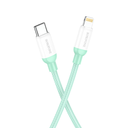 Borofone BX68 2.4A USB-C / Type-C to 8 Pin PD Charging Data Cable, Length:1m(Green) - Normal Style Cable by Borofone | Online Shopping South Africa | PMC Jewellery