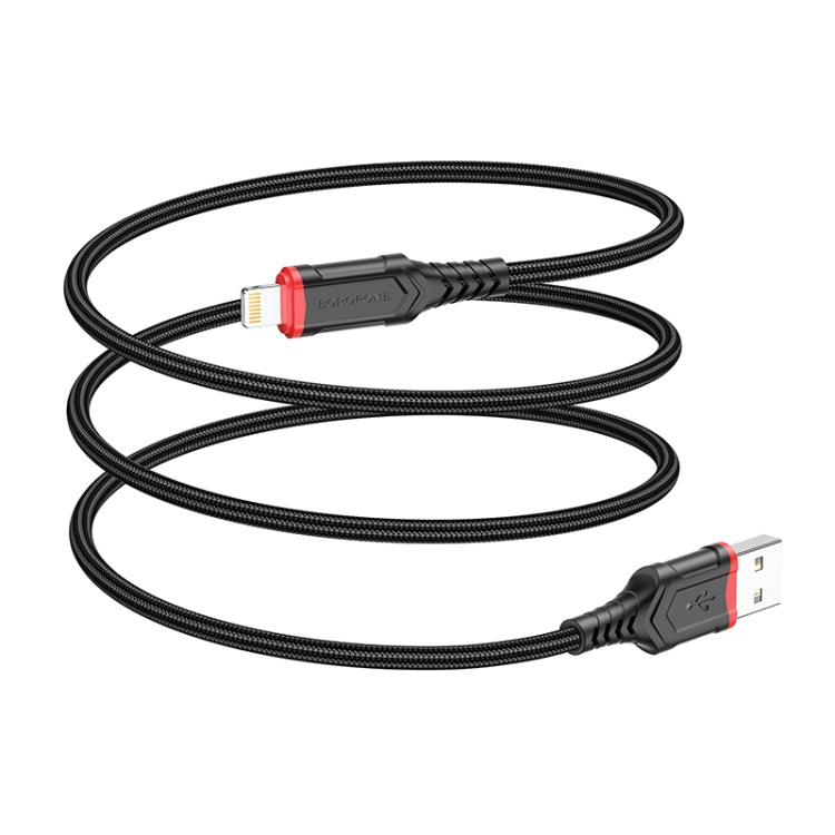 Borofone BX67 1m 2.4A USB to 8 Pin Charging Sync Data Cable(Black) - Normal Style Cable by Borofone | Online Shopping South Africa | PMC Jewellery