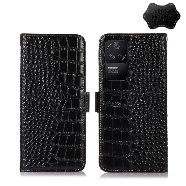 For Xiaomi Redmi K40S Crocodile Top Layer Cowhide Leather Phone Case(Black) - Xiaomi Cases by PMC Jewellery | Online Shopping South Africa | PMC Jewellery