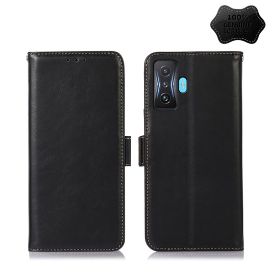 For Xiaomi Redmi K50 Gaming Crazy Horse Top Layer Cowhide Leather Phone Case(Black) - Xiaomi Cases by PMC Jewellery | Online Shopping South Africa | PMC Jewellery