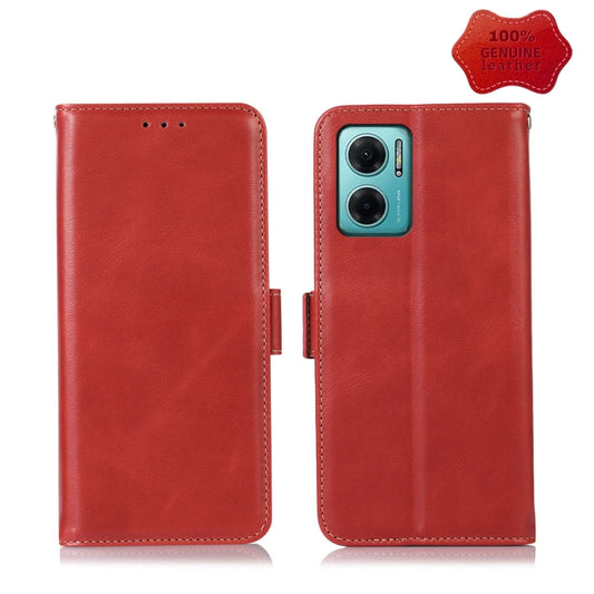 For Xiaomi Redmi Note 11E / 10 5G Crazy Horse Top Layer Cowhide Leather Phone Case(Red) - Xiaomi Cases by PMC Jewellery | Online Shopping South Africa | PMC Jewellery