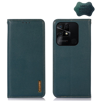 For Xiaomi Redmi 10C / 10 India KHAZNEH Nappa Top Layer Cowhide Leather Phone Case(Green) - Xiaomi Cases by PMC Jewellery | Online Shopping South Africa | PMC Jewellery