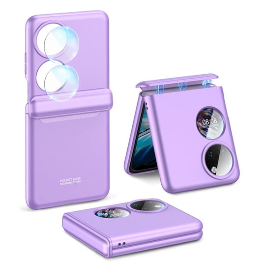 For Huawei P50 Pocket GKK Magnetic Hinge Full Coverage Phone Case(Purple) - Huawei Cases by GKK | Online Shopping South Africa | PMC Jewellery