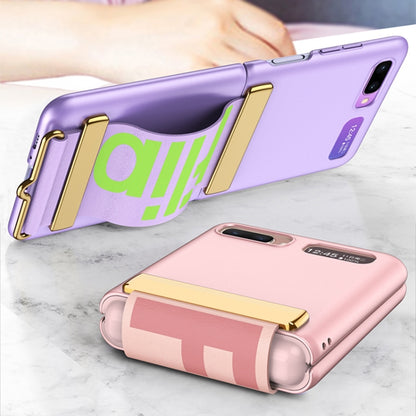 For Samsung Galaxy Z Flip GKK Ultra-thin Full Coverage Phone Flip Case with Wristband(Purple) - Galaxy Phone Cases by GKK | Online Shopping South Africa | PMC Jewellery