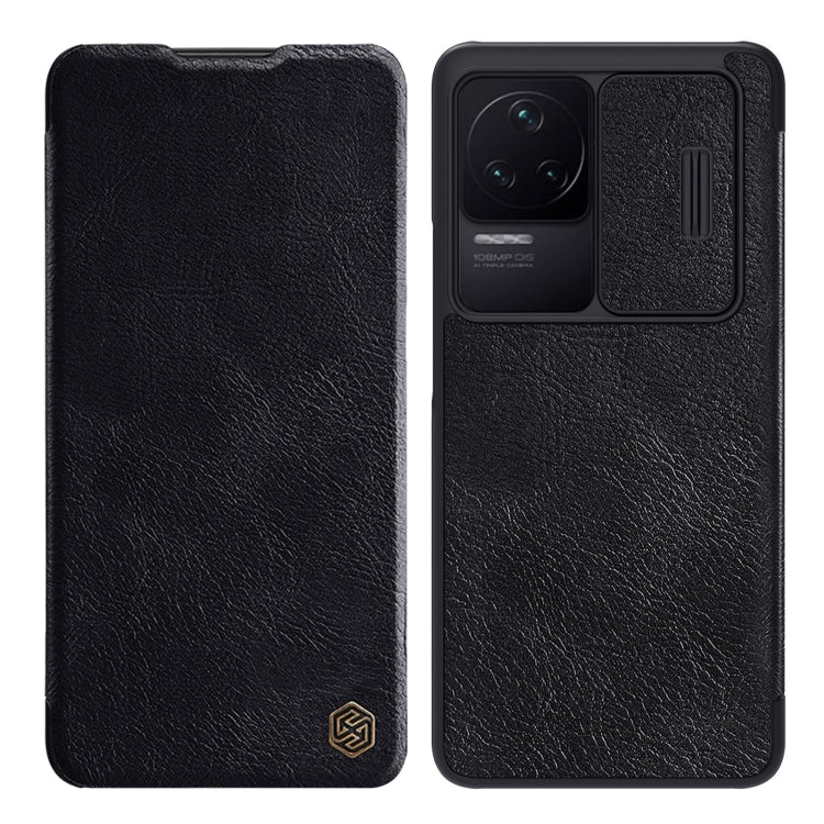 For Xiaomi Redmi K50 / K50 Pro NILLKIN QIN Series Pro Sliding Camera Cover Leather Phone Case(Black) - Xiaomi Cases by NILLKIN | Online Shopping South Africa | PMC Jewellery