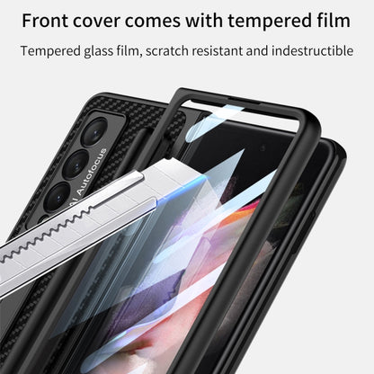 For Samsung Galaxy Z Fold3 5G GKK Ultra-thin Shockproof Leather Protective Case with Holder & Pen Slots(Black) - Galaxy Phone Cases by GKK | Online Shopping South Africa | PMC Jewellery