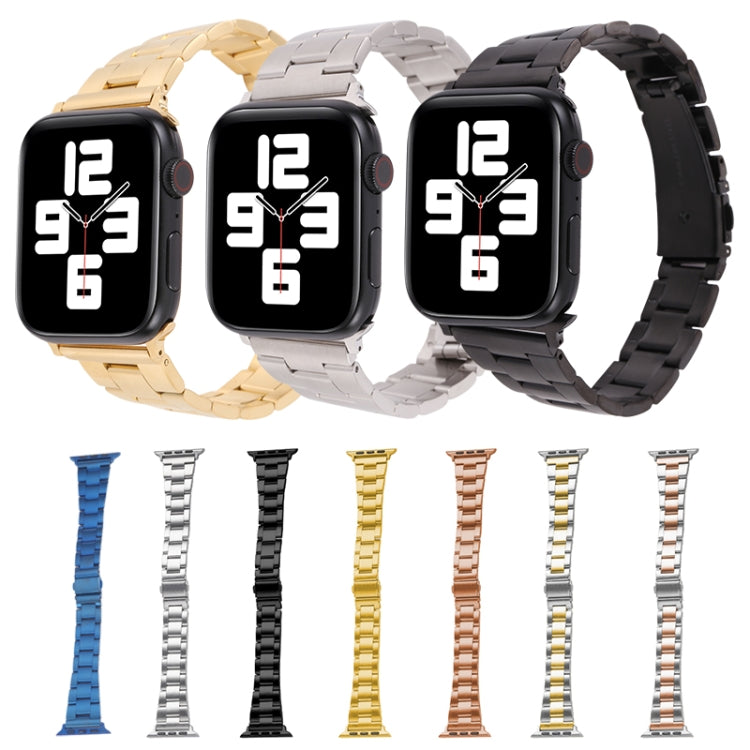 Small Waist Quick Release Watch Band For Apple Watch Series 8&7 41mm / SE 2&6&SE&5&4 40mm / 3&2&1 38mm(Silver Gold) - Watch Bands by PMC Jewellery | Online Shopping South Africa | PMC Jewellery