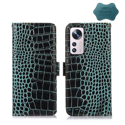 For Xiaomi 12 Lite Crocodile Top Layer Cowhide Leather Phone Case(Green) - Xiaomi Cases by PMC Jewellery | Online Shopping South Africa | PMC Jewellery