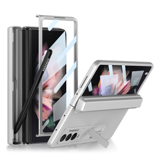 For Samsung Galaxy Z Fold3 5G GKK Integrated Magnetic Full Coverage Phone Flip Case with Pen Box(Silver) - Galaxy Phone Cases by GKK | Online Shopping South Africa | PMC Jewellery