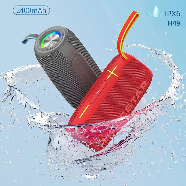 HOPESTAR H49 RGB Light TWS Waterproof Wireless Bluetooth Speaker(Red) - Waterproof Speaker by HOPESTAR | Online Shopping South Africa | PMC Jewellery