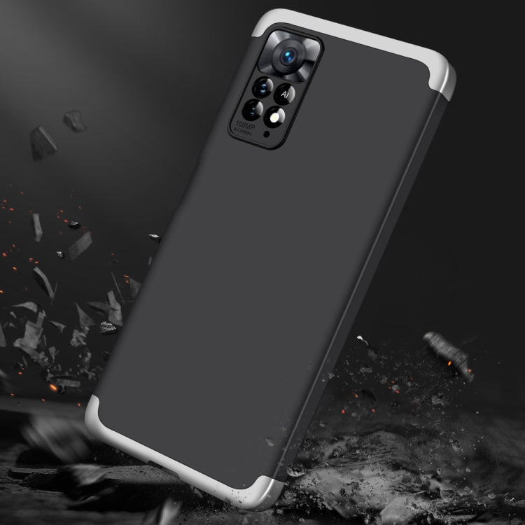 For Xiaomi Redmi Note 11 Pro 4G / 5G Global GKK Three Stage Splicing Full Coverage PC Case(Black Silver) - Redmi Note 11 Pro Case by GKK | Online Shopping South Africa | PMC Jewellery