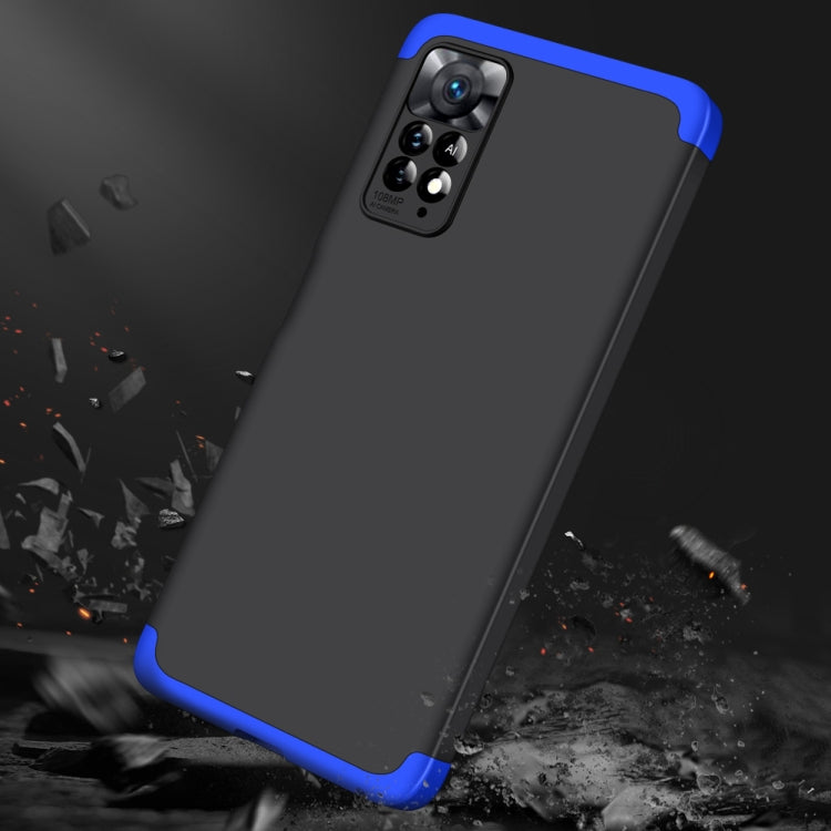 For Xiaomi Redmi Note 11 Pro 4G / 5G Global GKK Three Stage Splicing Full Coverage PC Case(Black Blue) - Redmi Note 11 Pro Case by GKK | Online Shopping South Africa | PMC Jewellery