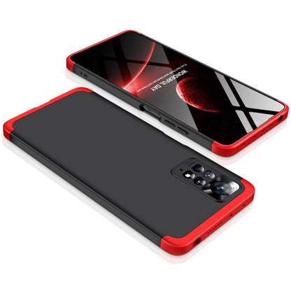 For Xiaomi Redmi Note 11 Pro 4G / 5G Global GKK Three Stage Splicing Full Coverage PC Case(Black Red) - Redmi Note 11 Pro Case by GKK | Online Shopping South Africa | PMC Jewellery