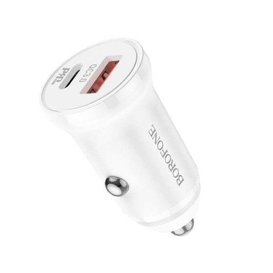 Borofone BZ18A PD20W+QC3.0 Car Charger(White) - Car Charger by Borofone | Online Shopping South Africa | PMC Jewellery