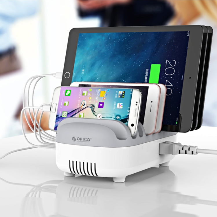 ORICO DUK-10P-DX 120W 5V 2.4A 10 Ports USB Charging Station, EU Plug(White) - Multifunction Charger by ORICO | Online Shopping South Africa | PMC Jewellery