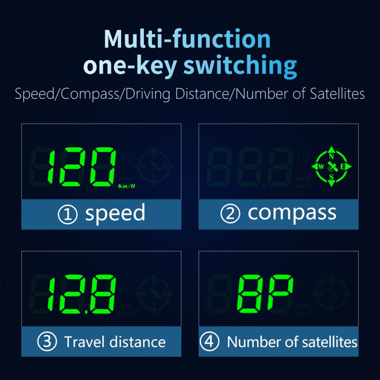 G7 GPS HUD Display Speedometer Digital Car Head-Up Display Over-speed Alarm - Head Up Display System by PMC Jewellery | Online Shopping South Africa | PMC Jewellery