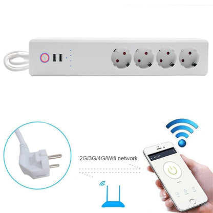 ZigBee 16A SM-SO306-E 4 Holes + 2 USB Multi-purpose Smart Power Strip, EU Plug - Smart Socket by PMC Jewellery | Online Shopping South Africa | PMC Jewellery