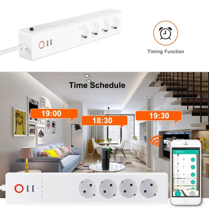 WiFi 10A SM-SO306-E 4 Holes + 2 USB Multi-purpose Smart Power Strip, EU Plug - Smart Socket by PMC Jewellery | Online Shopping South Africa | PMC Jewellery