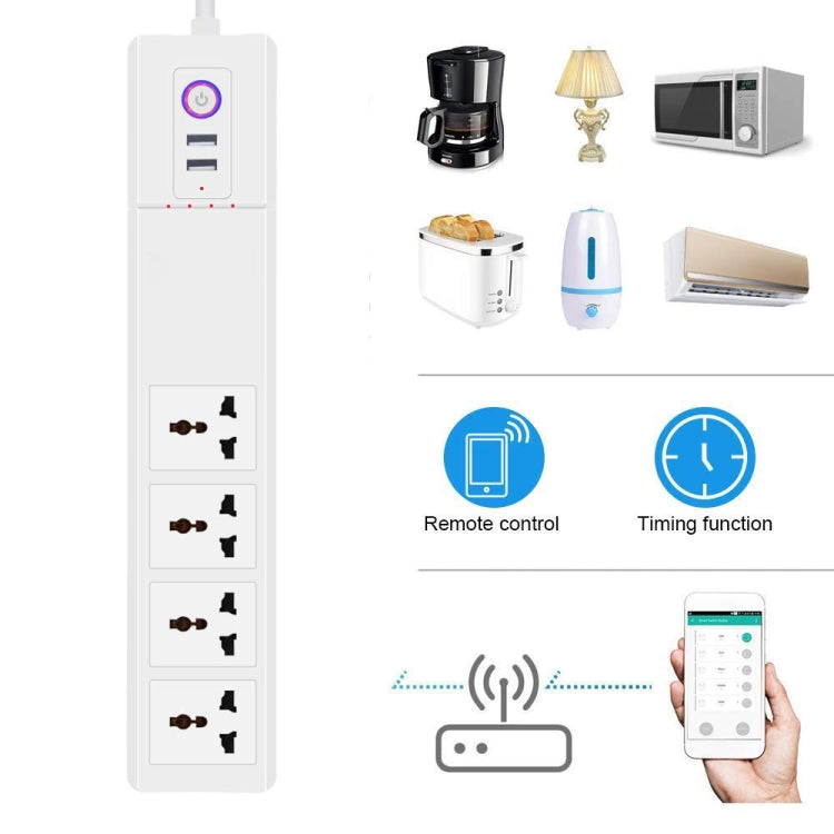 WiFi 10A SM-SO306-M 4 Holes + 2 USB Multi-purpose Smart Power Strip(UK Plug) - Smart Socket by PMC Jewellery | Online Shopping South Africa | PMC Jewellery