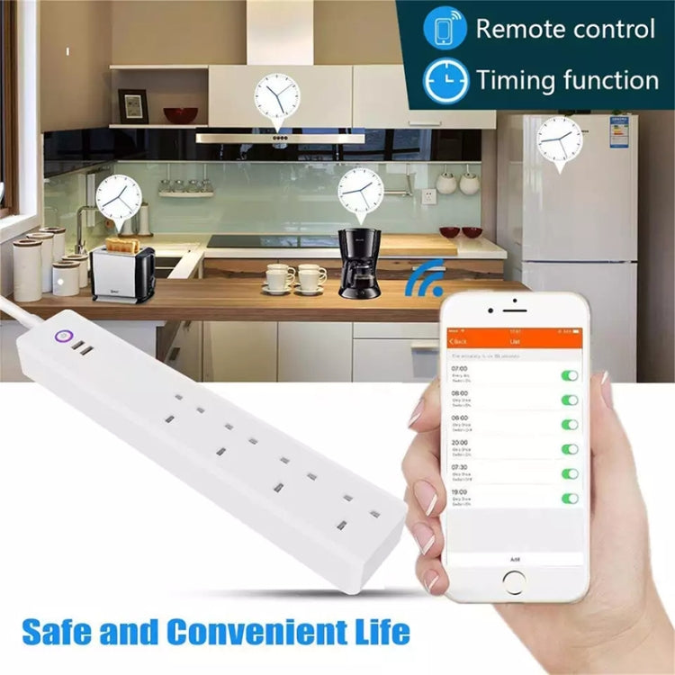 WiFi 16A SM-SO306-K 4 Holes + 2 USB Multi-purpose Smart Power Strip, UK Plug - Smart Socket by PMC Jewellery | Online Shopping South Africa | PMC Jewellery