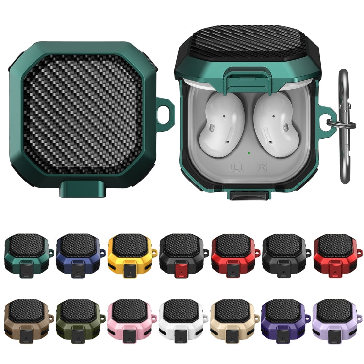 For Samsung Galaxy Buds Live/Buds Pro/Buds 2/2 Pro Anti-fall Earphones Case with Switch(Black Green) - Samsung Earphone Case by PMC Jewellery | Online Shopping South Africa | PMC Jewellery