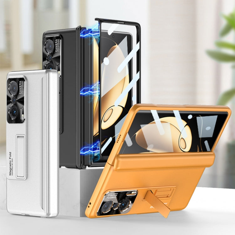 For Honor Magic V GKK Magnetic Hinge Flip Phone Case with Holder(Orange) - Honor Cases by GKK | Online Shopping South Africa | PMC Jewellery