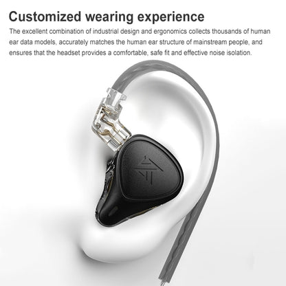 KZ-ZEX PRO 1.2m Electrostatic Coil Iron Hybrid In-Ear Headphones, Style:With Microphone(Pearl Chrome) - In Ear Wired Earphone by KZ | Online Shopping South Africa | PMC Jewellery