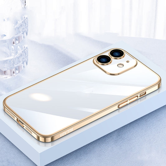 For iPhone 12 SULADA JINGJIA Series Lens Protector PC Phone Case(Gold) - iPhone 12 / 12 Pro Cases by SULADA | Online Shopping South Africa | PMC Jewellery