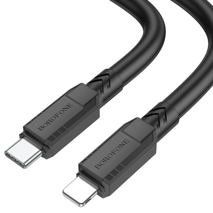 Borofone BX81 2.4A USB-C / Type-C to 8 Pin Goodway PD Charging Data Cable, Length:1m(Black) - Normal Style Cable by Borofone | Online Shopping South Africa | PMC Jewellery