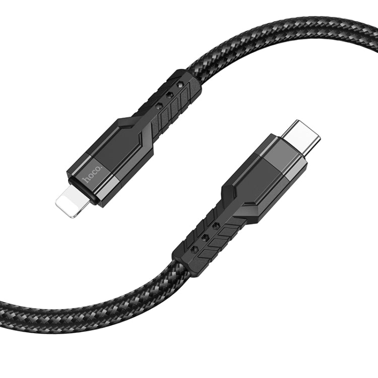 hoco U110 20W USB-C / Type-C to 8 Pin PD Charging Data Cable，Length：1.2m(Black) - 2 in 1 Cable by hoco | Online Shopping South Africa | PMC Jewellery