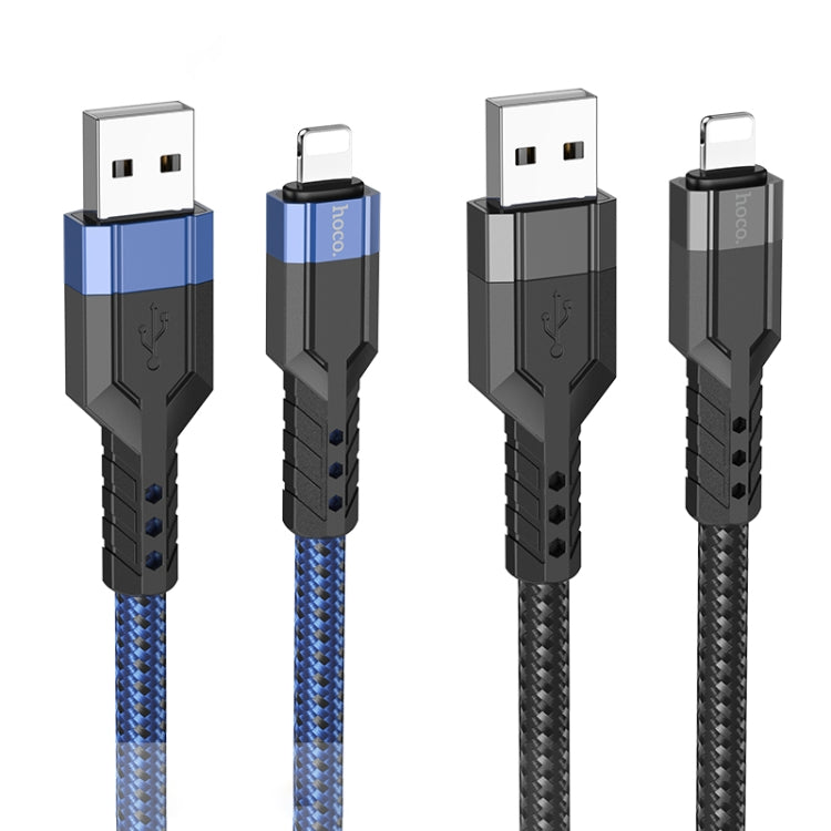 hoco U110 2.4A USB to 8 Pin Charging Data Cable，Length：1.2m(Blue) - Normal Style Cable by hoco | Online Shopping South Africa | PMC Jewellery