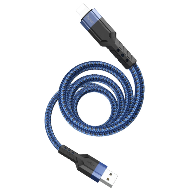 hoco U110 2.4A USB to 8 Pin Charging Data Cable，Length：1.2m(Blue) - Normal Style Cable by hoco | Online Shopping South Africa | PMC Jewellery