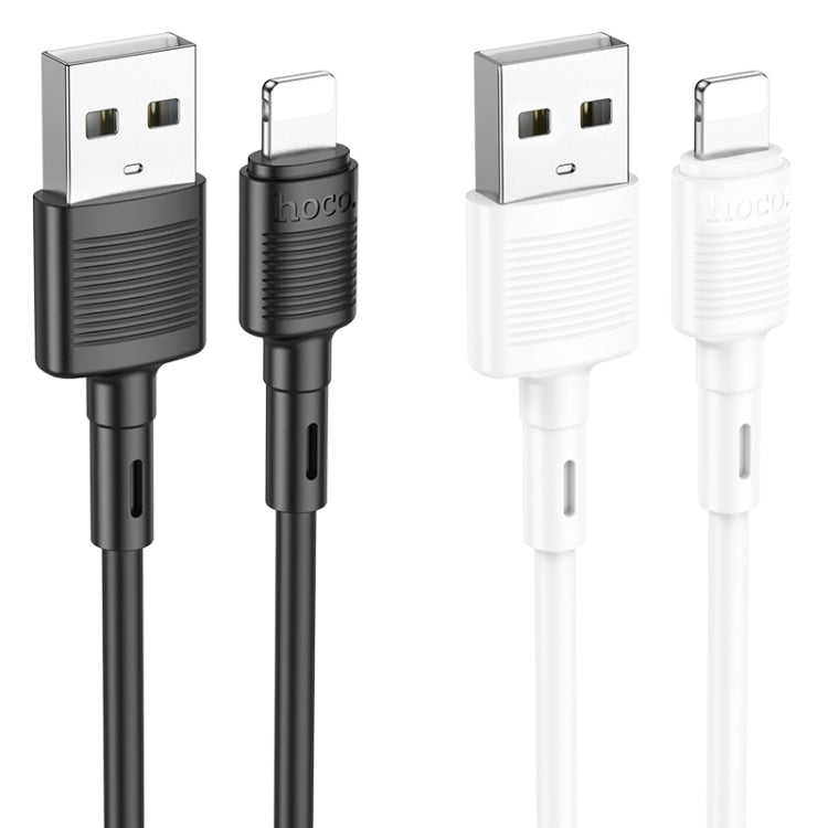 hoco X83 2.4A USB to 8 Pin Victory Charging Data Cable，Length：1m(White) - Normal Style Cable by hoco | Online Shopping South Africa | PMC Jewellery