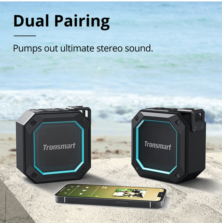 Tronsmart Groove 2 Portable Speaker Bluetooth 5.3 10W Mini IPX7 Seapker with True Wireless Stereo / LED Light(Black) - Mini Speaker by Tronsmart | Online Shopping South Africa | PMC Jewellery