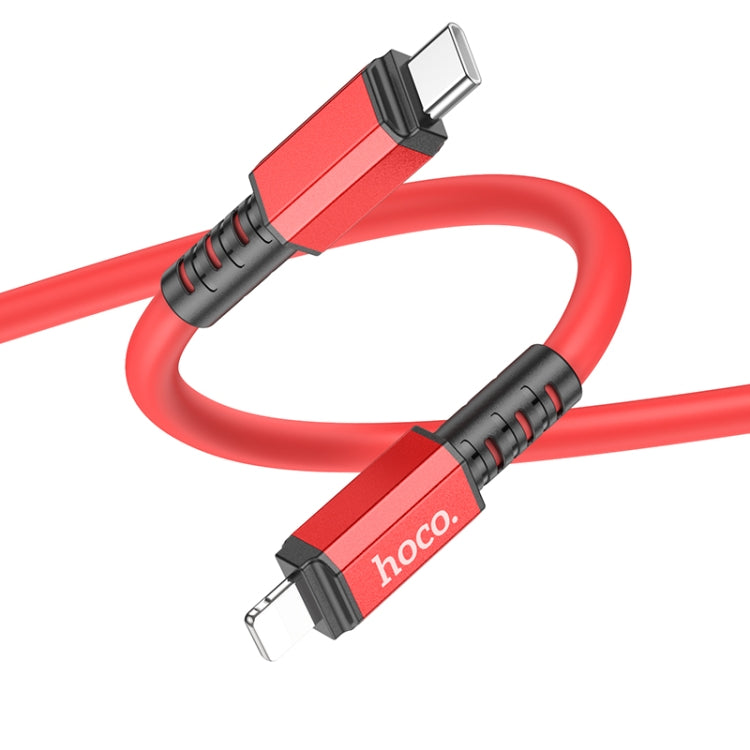 hoco X85 20W USB-C / Type-C to 8 Pin Strength PD Charging Data Cable，Length：1m(Red) - 2 in 1 Cable by hoco | Online Shopping South Africa | PMC Jewellery