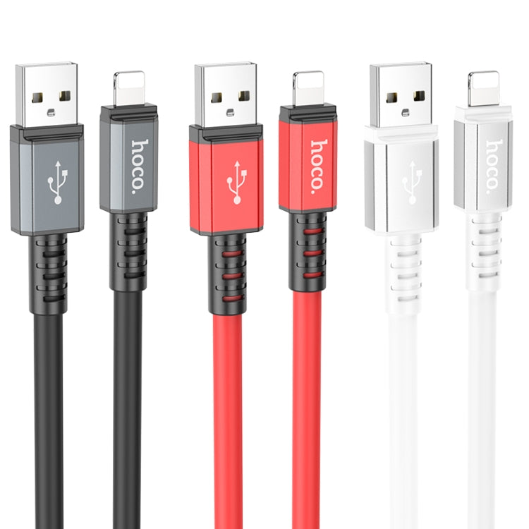 hoco X85 2.4A USB to 8 Pin Strength Charging Data Cable，Length：1m(Black) - Normal Style Cable by hoco | Online Shopping South Africa | PMC Jewellery