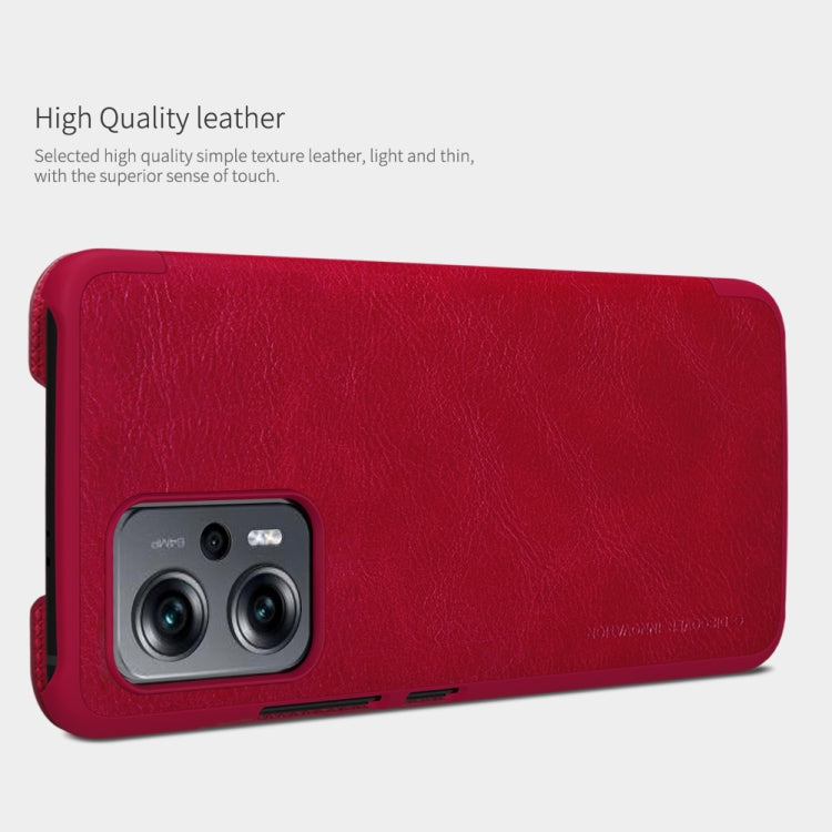 For Xiaomi Redmi Note 11T Pro/11T Pro+ 5G/Poco X4 GT 5G NILLKIN QIN Series Crazy Horse Texture Leather Phone Case(Red) - Xiaomi Cases by NILLKIN | Online Shopping South Africa | PMC Jewellery