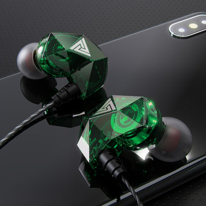 QKZ AK2 Sports In-ear Wired HiFi Sound Heavy Bass 3.5mm Earphone with Mic(Green) - In Ear Wired Earphone by QKZ | Online Shopping South Africa | PMC Jewellery