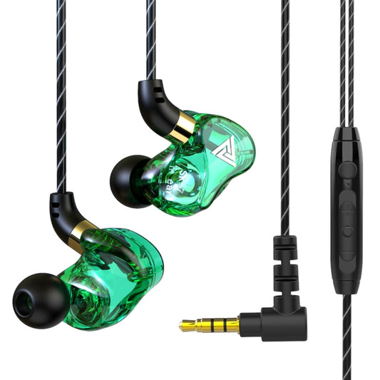 QKZ SK7 3.5mm Sports In-ear Copper Driver Wired HIFI Stereo Earphone with Mic(Green) - In Ear Wired Earphone by QKZ | Online Shopping South Africa | PMC Jewellery