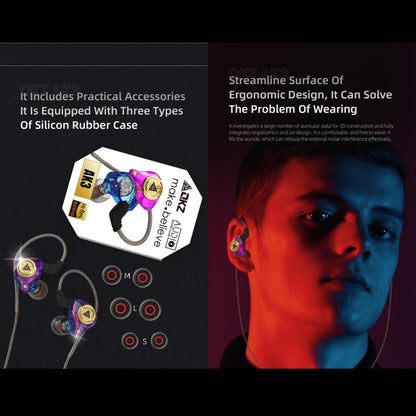 QKZ AK3 FiLe In-ear Subwoofer Wire-controlled Earphone with Mic(Colorful) - In Ear Wired Earphone by QKZ | Online Shopping South Africa | PMC Jewellery