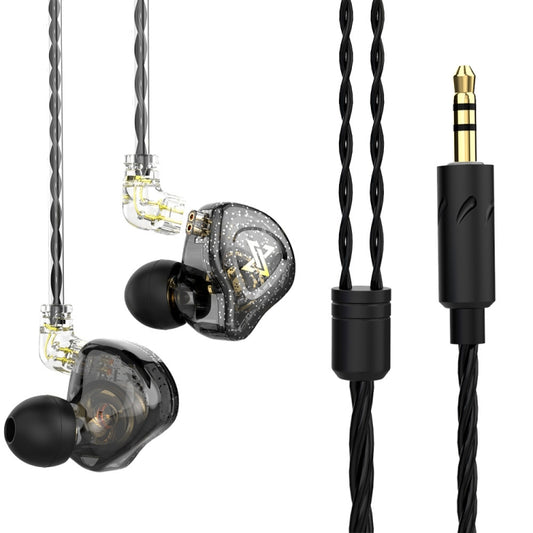 QKZ AK6 MAX In-ear Dynamic Subwoofer Wire-controlled Earphone, Version:Standard Version(Transparent Black) - In Ear Wired Earphone by QKZ | Online Shopping South Africa | PMC Jewellery