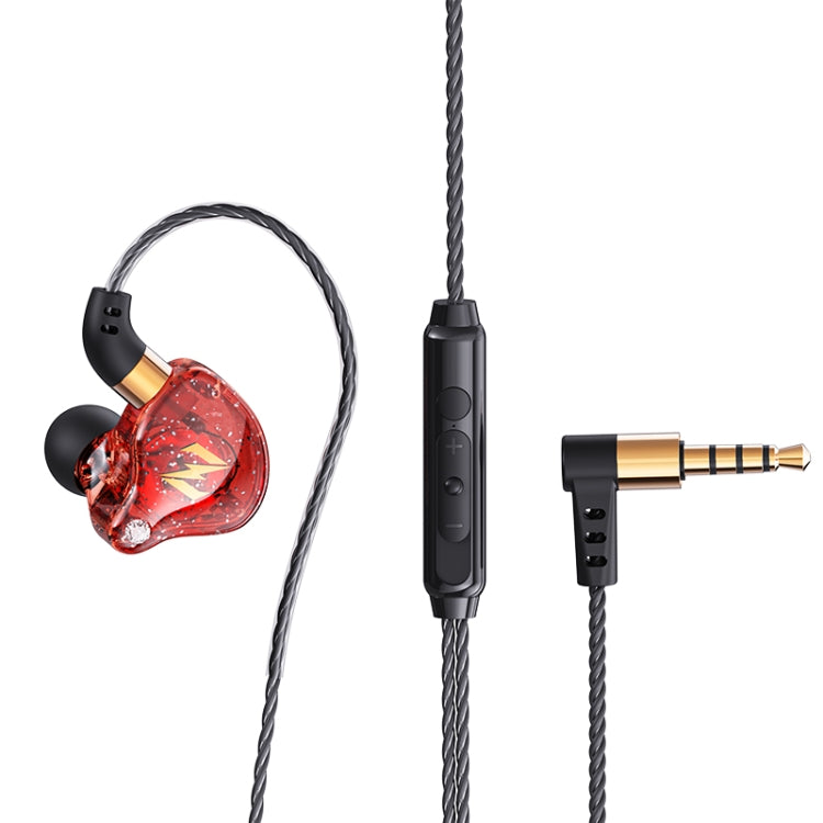 QKZ ZEN In-ear Subwoofer Wire-controlled Music Running Sports Earphone with Mic(Red) - In Ear Wired Earphone by QKZ | Online Shopping South Africa | PMC Jewellery