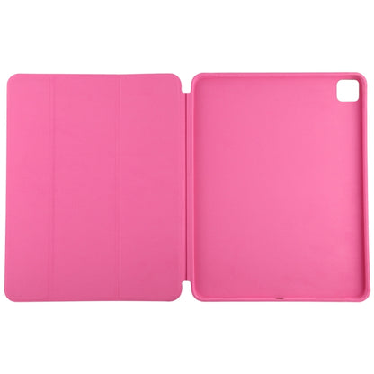 For iPad Pro 11 2022 / 2021 / 2020 3-fold Horizontal Flip Smart Leather Tablet Case with Sleep / Wake-up Function & Holder(Rose Red) - iPad Pro 11 (2022/2021) Cases by PMC Jewellery | Online Shopping South Africa | PMC Jewellery