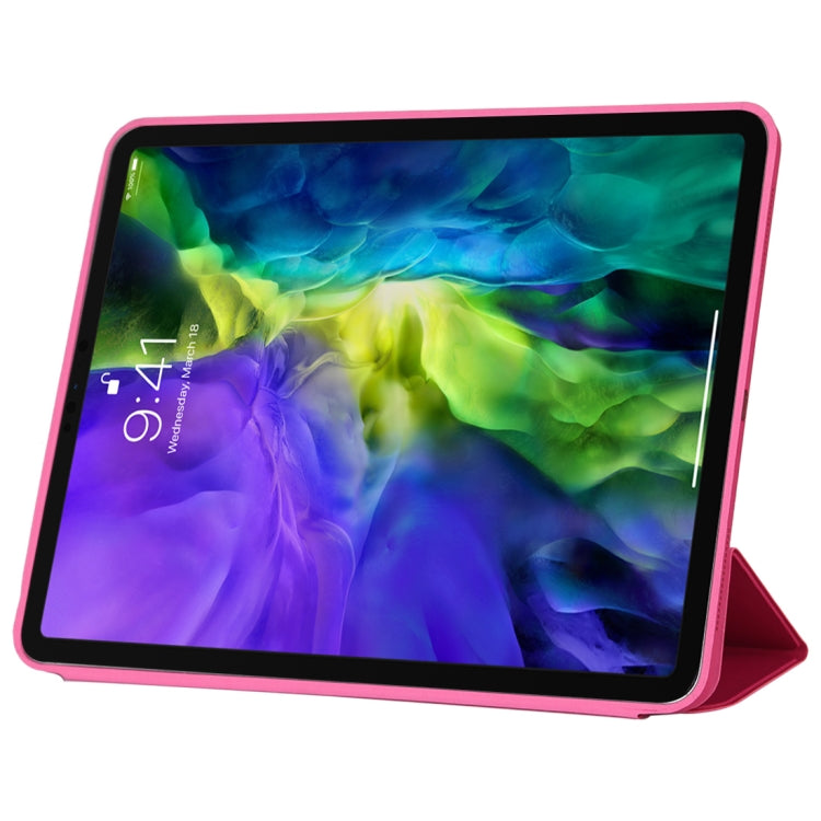 For iPad Pro 11 2022 / 2021 / 2020 3-fold Horizontal Flip Smart Leather Tablet Case with Sleep / Wake-up Function & Holder(Rose Red) - iPad Pro 11 (2022/2021) Cases by PMC Jewellery | Online Shopping South Africa | PMC Jewellery