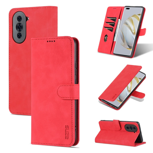 For Huawei nova 10 AZNS Skin Feel Calf Texture Flip Leather Phone Case(Red) - Huawei Cases by AZNS | Online Shopping South Africa | PMC Jewellery