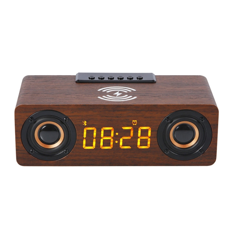 K1 Multifunctional Desktop Wooden Bluetooth Speaker Wireless Loudspeaker(Dark Brown) - Desktop Speaker by PMC Jewellery | Online Shopping South Africa | PMC Jewellery