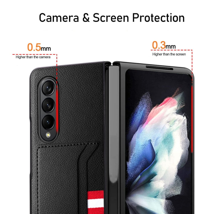 For Samsung Galaxy Z Fold4 5G GKK Litchi Texture Card Slot Phone Case(Black) - Galaxy Z Fold4 5G Cases by GKK | Online Shopping South Africa | PMC Jewellery